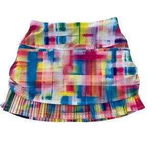 Lucky In Love Tropical Bliss Pleated Layered Tennis Skort Skirt Size XS NWT